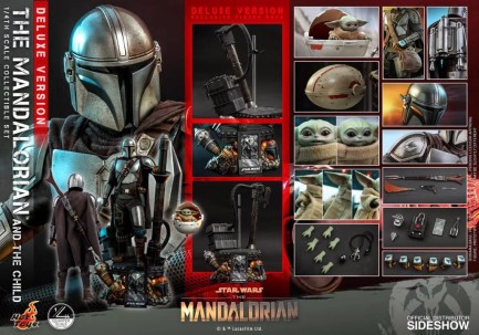 Hot Toys The Mandalorian and The Child ' Grogu ' (Deluxe) Quarter Scale Collectible Figure Set 907266 QS17 / Star Wars / The Clone Wars - Thumbnail