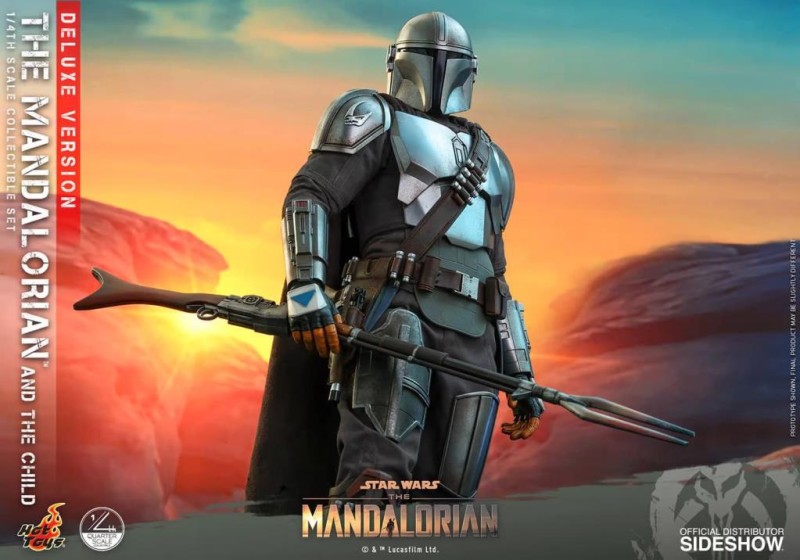 Hot Toys The Mandalorian and The Child ' Grogu ' (Deluxe) Quarter Scale Collectible Figure Set 907266 QS17 / Star Wars / The Clone Wars