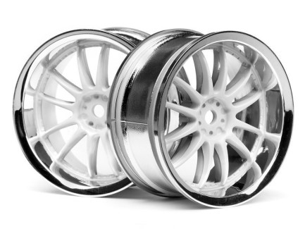 HPI 3283 Work Xsa 02C Wheel 26mm Chrome/White ONROAD Model Araba İçin Jant Seti - Thumbnail