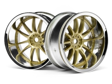 HPI 3299 Work Xsa 02C Wheel 26mm Chrome/Gold 1/10 Onroad Model Araba Jant Seti 2 Adet - Thumbnail