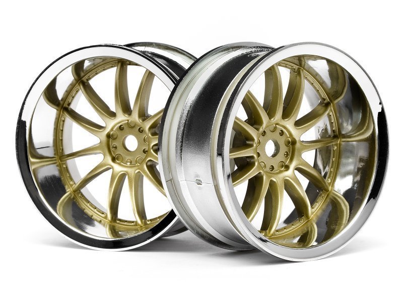 HPI 3299 Work Xsa 02C Wheel 26mm Chrome/Gold 1/10 Onroad Model Araba Jant Seti 2 Adet