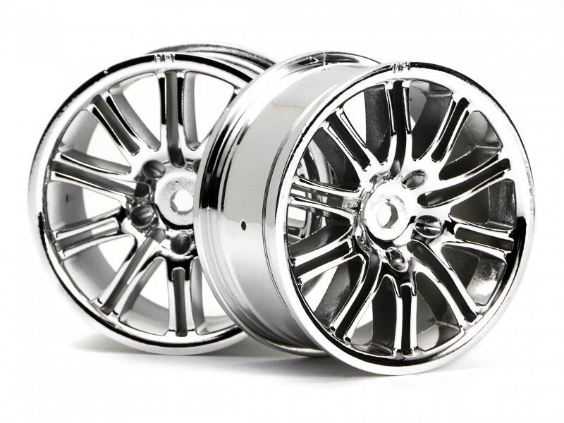 HPI 3772 10 Spoke Motor Sport Wheel 26mm Chrome OnRoad Model Araba İçin Jant Seti 2 Adet