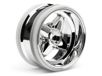 HPI - HPI 3912 MX60 4 Spoke Wheel Chrome 1/10 Onroad Model Araba İçin Jant Seti 6mm Offset 2 Adet