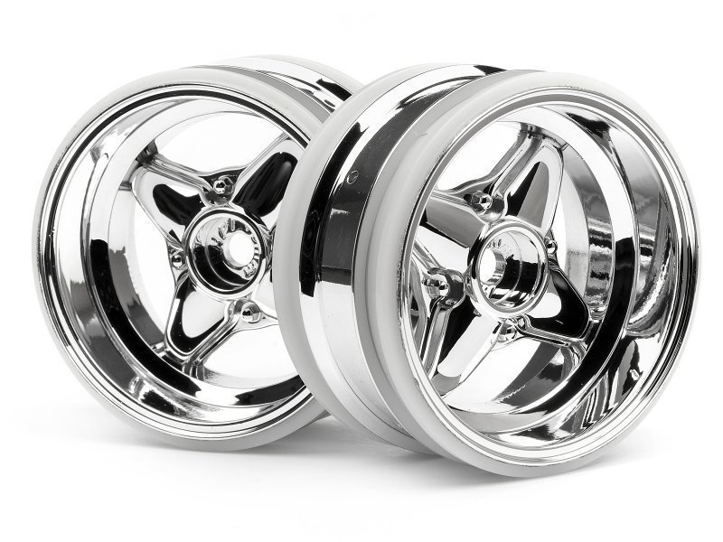 HPI 3912 MX60 4 Spoke Wheel Chrome 1/10 Onroad Model Araba İçin Jant Seti 6mm Offset 2 Adet