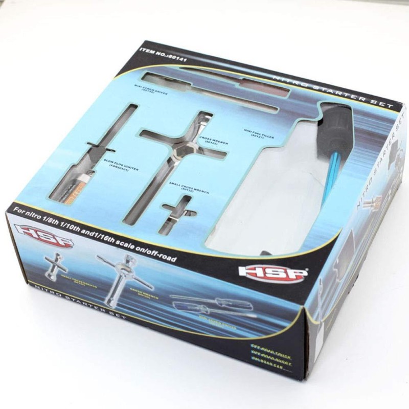 HSP Rc Nitro Yakıtlı Arabalar İçin Starter Kit RC Nitro Yakıtlı Araba Çalıştırma ve Başlangıç Seti (Şarjlı Buji Isıtıcı / Yakıt Doldurma Bidonu / Alyan Seti / Tornavida)