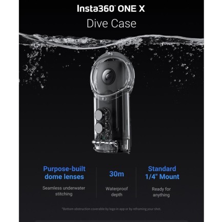 Insta360 ONE X için Su Geçirmez Housing Dalış Muhafazası Orijinal - Thumbnail