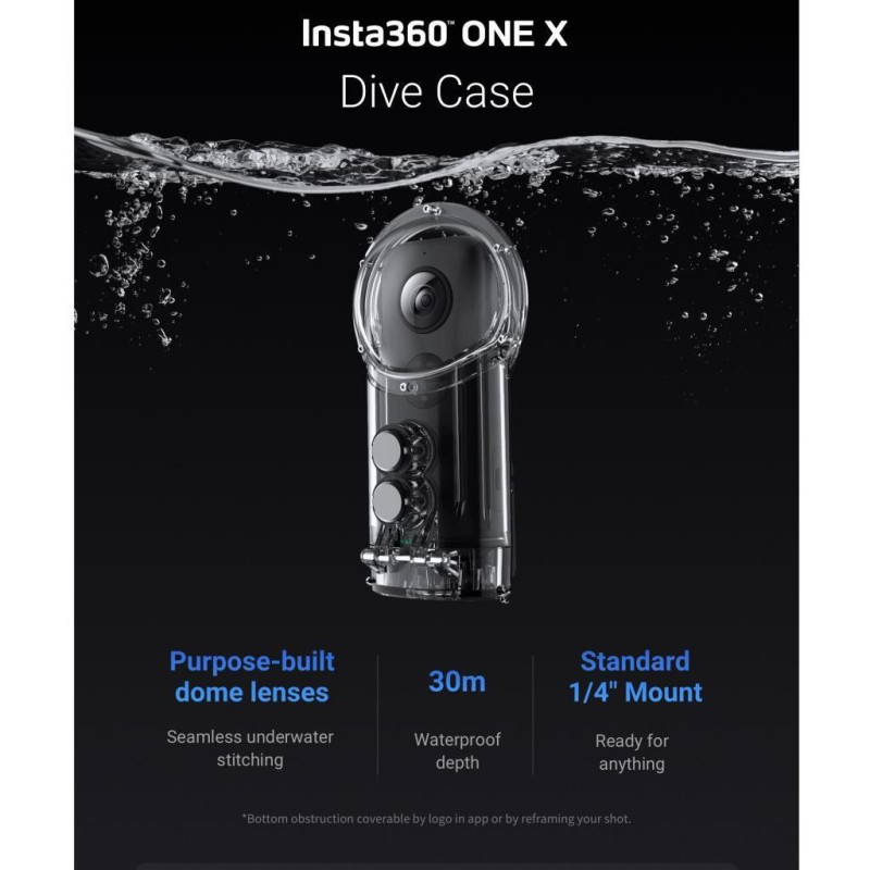 Insta360 ONE X için Su Geçirmez Housing Dalış Muhafazası Orijinal