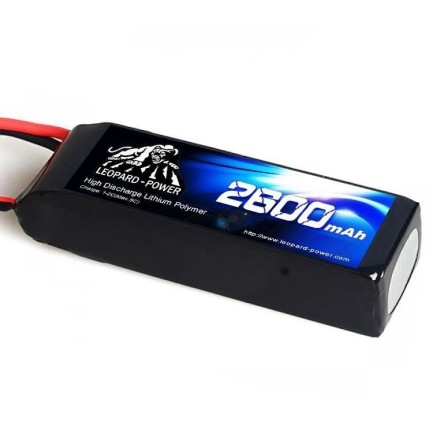 Leopard Power 2600 mAh 11.1V 3S 40C Lityum Polimer Lipo Batarya Pil T Plug - Thumbnail