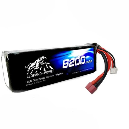 Leopard Power 6200 mAh 11.1V 3S 30C Lityum Polimer Lipo Batarya Pil T Plug - Thumbnail