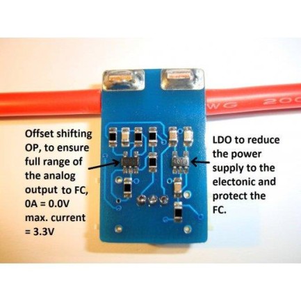 Mauch 073 HS-100-LV 100A 6S Current Sensor Board / 2x 10cm 12AWG - Thumbnail