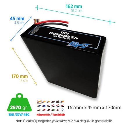 MaxAmps - MaxAmps 12000 mAh 10S 2P 45c 37v Lityum Polimer LiPo Batarya Pil