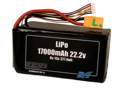 MaxAmps 17000 mAh 6S 15C 22.2v Smart Battery Lityum Polimer LiPo Batarya Pil - Thumbnail