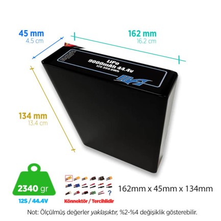 MaxAmps - MaxAmps 9000 mAh 12S 2P 100C 44.4v Lityum Polimer LiPo Batarya Pil