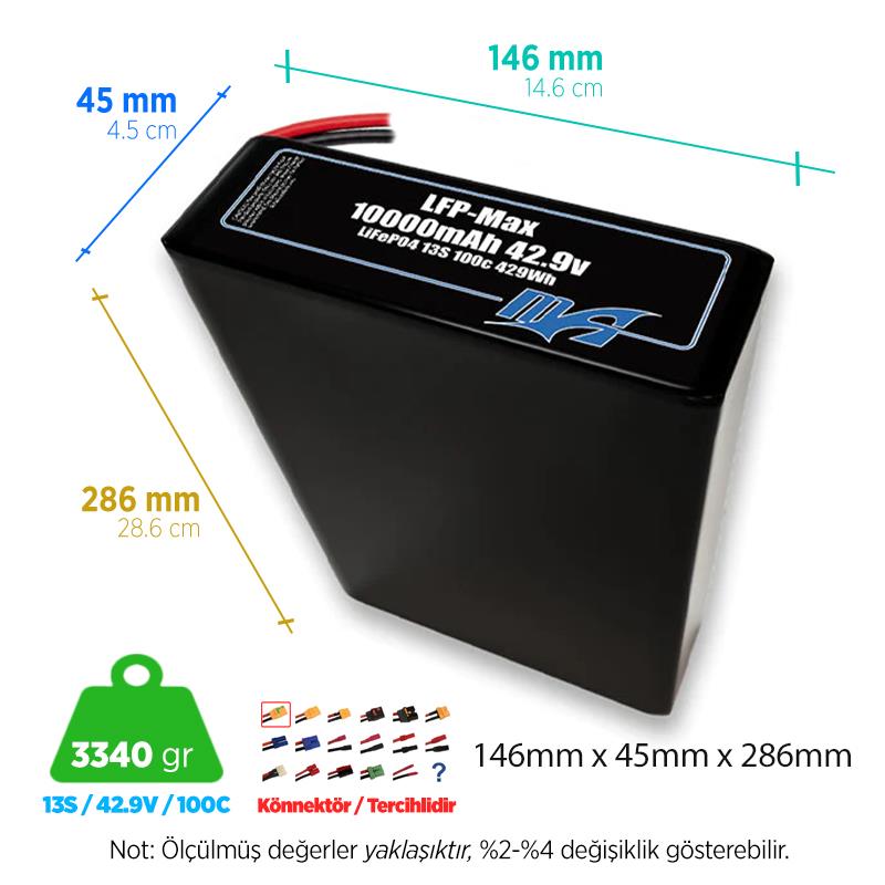 MaxAmps LFP-Max LiFePO4 10000 mAh 13S 2P 100C 42.9v