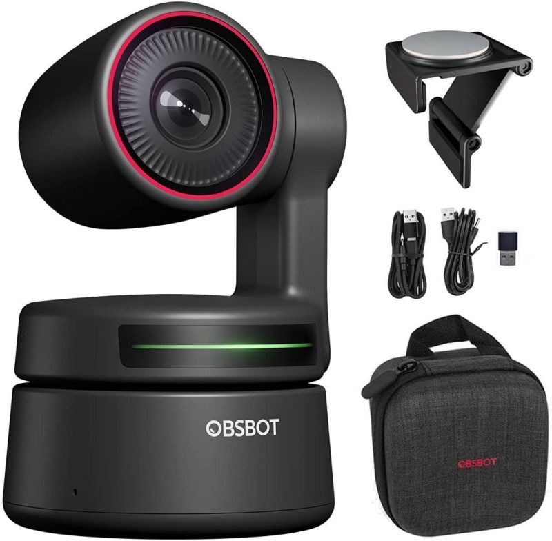 OBSBOT Tiny 4K PTZ Webcam - Canlı Yayın & Takip Özellikli & 3 Eksen Gimbal Sistemi & 4x Zoom