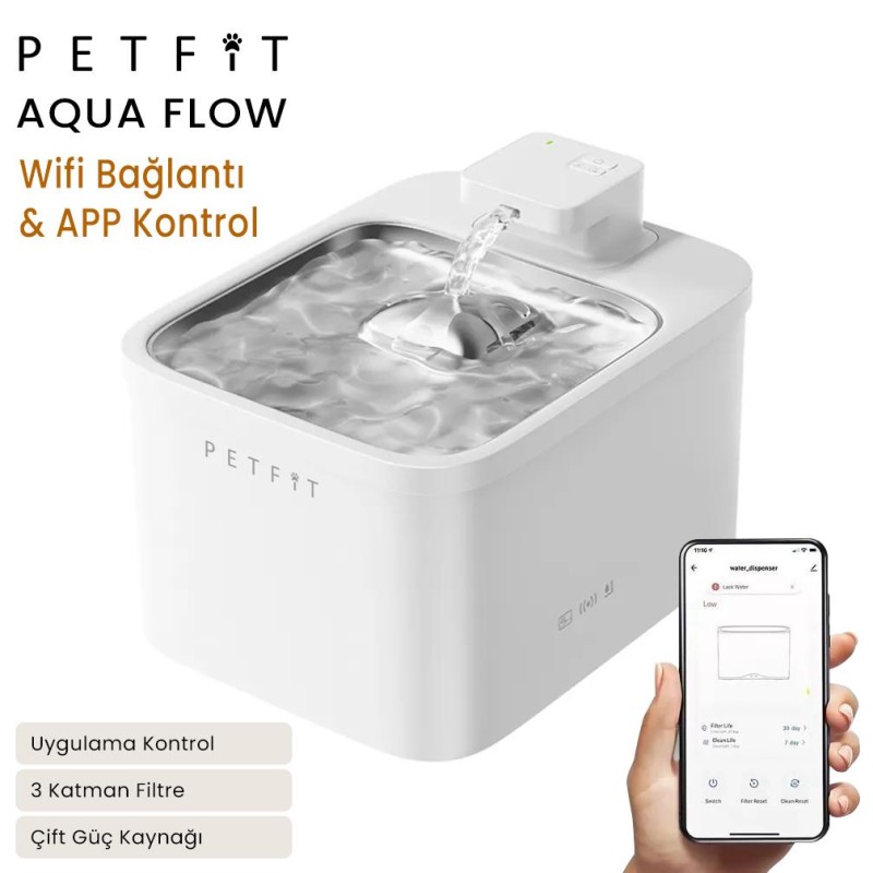 Petfit Aqua Flow Akıllı Otomatik Kedi Köpek Su Pınarı