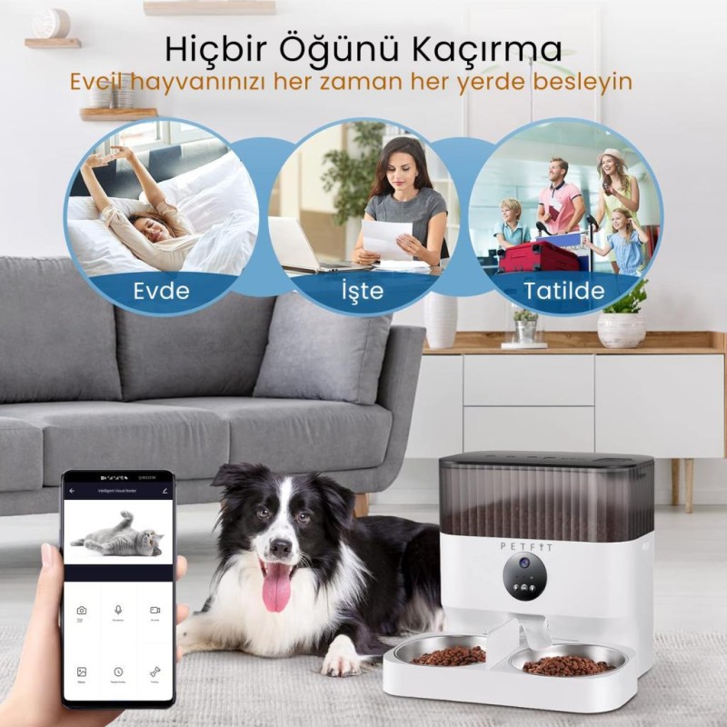 Petfit CatMax Pro Plus Çift Kase Akıllı Otomatik Kedi Besleme Ünitesi