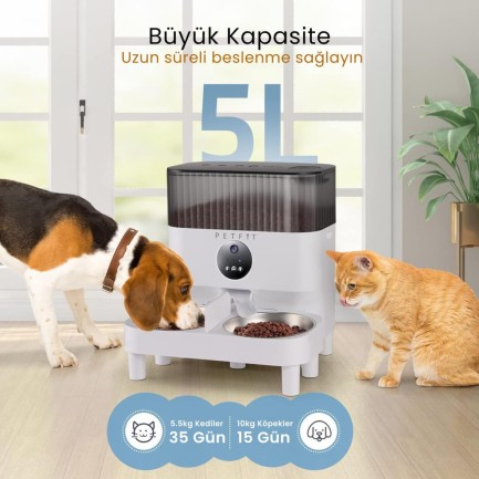 Petfit CatMax Pro Plus Çift Kase Akıllı Otomatik Kedi Besleme Ünitesi - Thumbnail