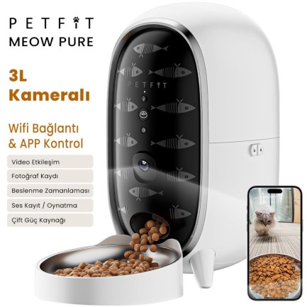 Petfit - Petfit Meow Pure Akıllı Otomatik Kedi Besleme Ünitesi