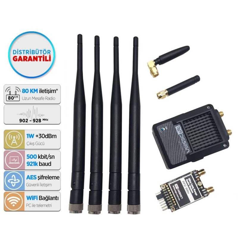 Pixhawk RFDesign RFD900 TXMOD V2 Modem Ultra Uzun Menzilli Radyo Telemetri Seti Bundle