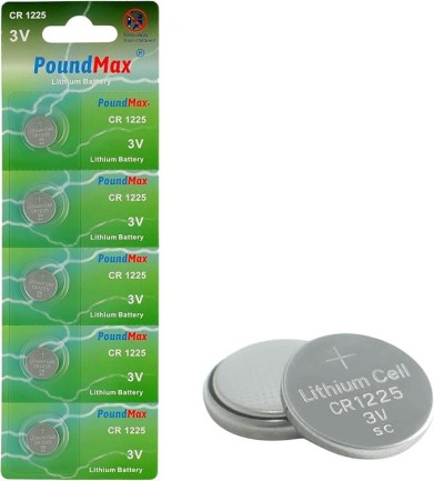 PoundMax - PoundMax 1225 CR1225 DL1225 3 V lityum düğmeli piller (5'li paket)