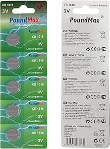 PoundMax - PoundMax 1616 DL1616 3V Lityum Düğmeli Piller (5'li Paket)