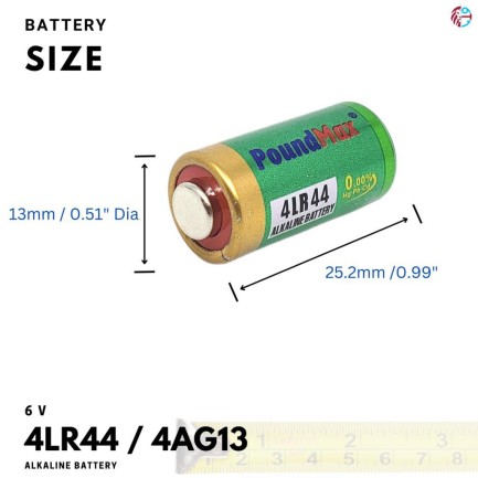 Poundmax 2 x 4LR44 4G13 düğme pil - Thumbnail