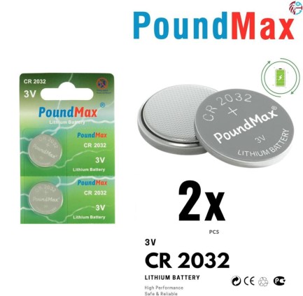 PoundMax - Poundmax CR2032 2x Batarya Pil