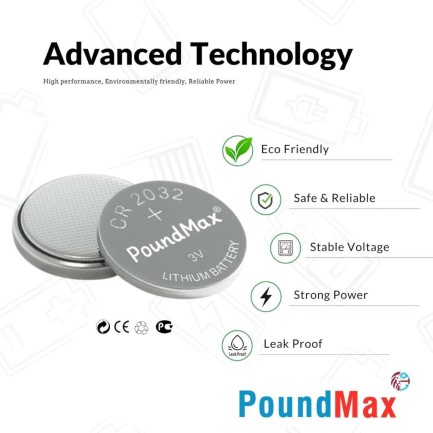 Poundmax CR2032 2x Batarya Pil - Thumbnail