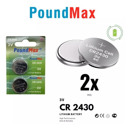 PoundMax - Poundmax CR2430 2x Batarya Pil