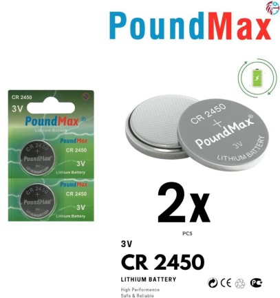 PoundMax - Poundmax CR2450 2x Batarya Pil