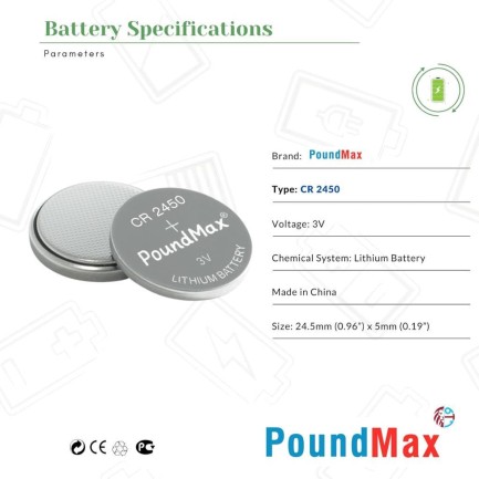 Poundmax CR2450 2x Batarya Pil - Thumbnail