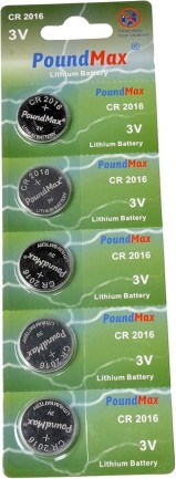 PoundMax - PoundMax Lityum CR2016 düğme hücreli pil, 3 V | 1 x Blister 5 Adet