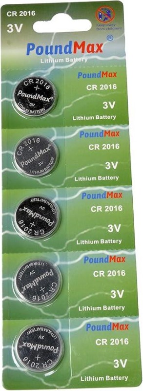 PoundMax Lityum CR2016 düğme hücreli pil, 3 V | 1 x Blister 5 Adet