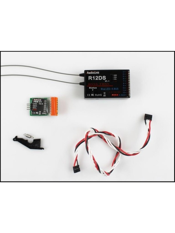 Radiolink AT10II 2.4Ghz 12 Kanal DSSS/FHSS Radio Kontrol Uzaktan Kumanda +R12DS Alıcı+PRM-01 Telemetri Sensörü Turuncu (4KM Kontrol Mesafesi)