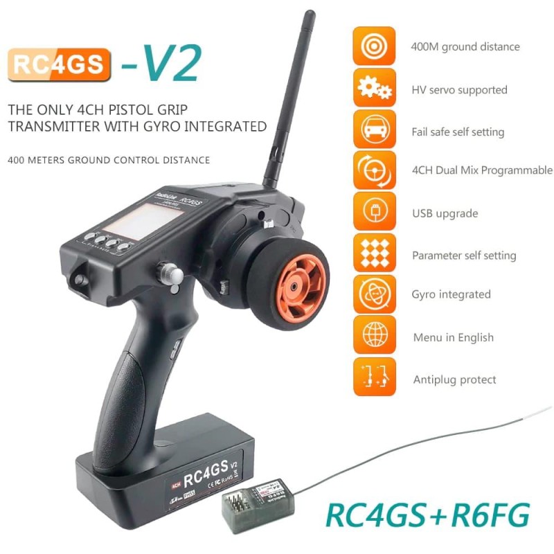 Radiolink RC4GS V2 2.4Ghz Uzaktan Kumanda Radio Kontrol & R6FG Alıcı ( 400 Metre Kontrol Mesafesi )