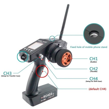 Radiolink RC4GS V2 2.4Ghz Uzaktan Kumanda Radio Kontrol & R6FG Alıcı ( 400 Metre Kontrol Mesafesi ) - Thumbnail