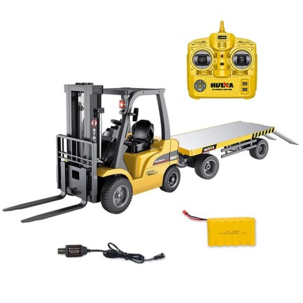 HUINA 1/10 Yüksek Kalite RC Model Dorseli Forklift Uzaktan Kumandalı Metal İş Makinası - 2.4G 10 Kanal Full Fonksiyon Sesli ve Işıklı - 1576 - Thumbnail