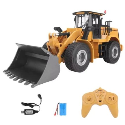 HUINA 1/24 Yüksek Kalite 9 Kanal RC Model Ekskavatör Buldozer Metal Kepçe Kazıcı Uzaktan Kumandali Çok Fonksiyonlu İş Makinası - 2.4G Sesli & Işıklı - 1567 - Thumbnail