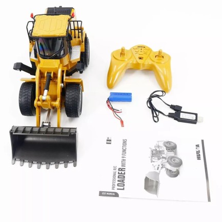 HUINA 1/24 Yüksek Kalite 9 Kanal RC Model Ekskavatör Buldozer Metal Kepçe Kazıcı Uzaktan Kumandali Çok Fonksiyonlu İş Makinası - 2.4G Sesli & Işıklı - 1567 - Thumbnail