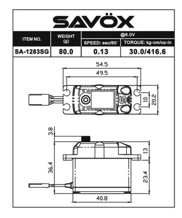 Savox SA1283SGP Digital Servo Coreless Motor With Soft Start High Voltage Çelik Dişli - Thumbnail