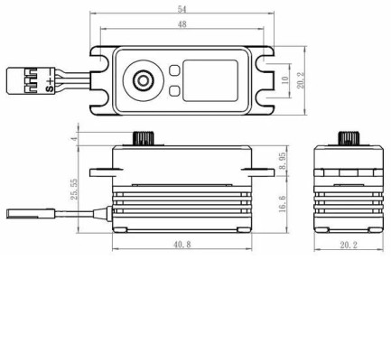 Savox SB3262SG Digital Servo Brushless Motor Low Profile High Voltage Metal Dişli - Thumbnail