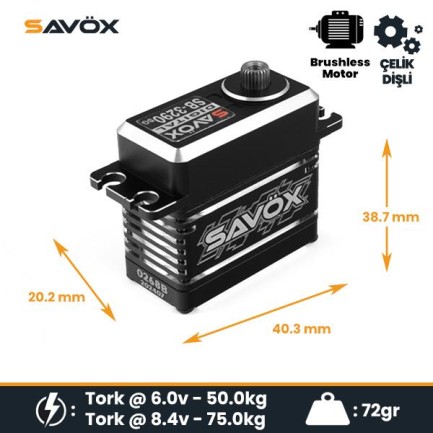 Savox SB3290SG Digital Servo Brushless Motor High Voltage Çelik Dişli - Thumbnail