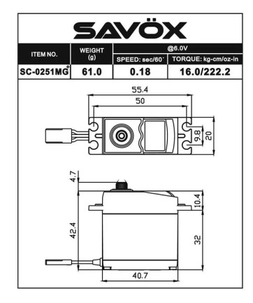 Savox SC0251MGP Digital Servo DC Motor With Soft Start High Torque Metal Dişli - Thumbnail