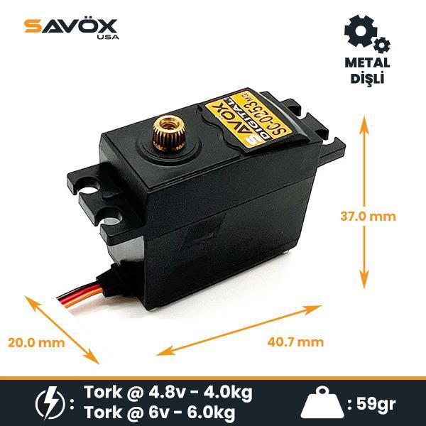 Savox SC0253MGP Digital Servo DC Motor With Soft Start High Torque Metal Dişli