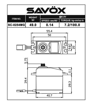 Savox SC0254MGP Digital Servo DC Motor With Soft Start High Torque Metal Dişli - Thumbnail