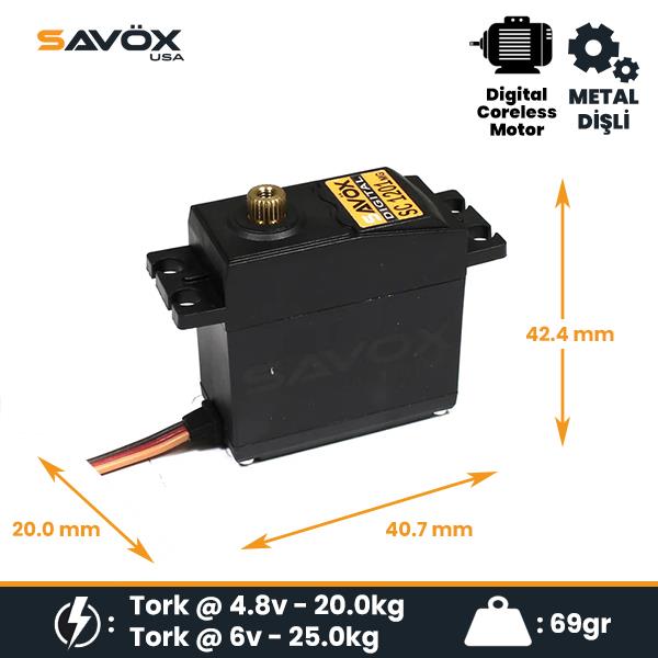 Savox SC1201MG Digital Servo Coreless Motor High Voltage Metal Dişli