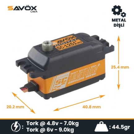 Savox SC1251MGP Digital Servo Low Profile With Soft Start High Voltage Metal Dişli - Thumbnail