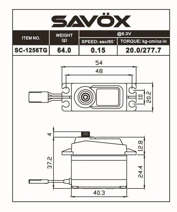 Savox SC1256TG-BE Black Edition Digital Servo Coreless Motor High Voltage Titanium Dişli