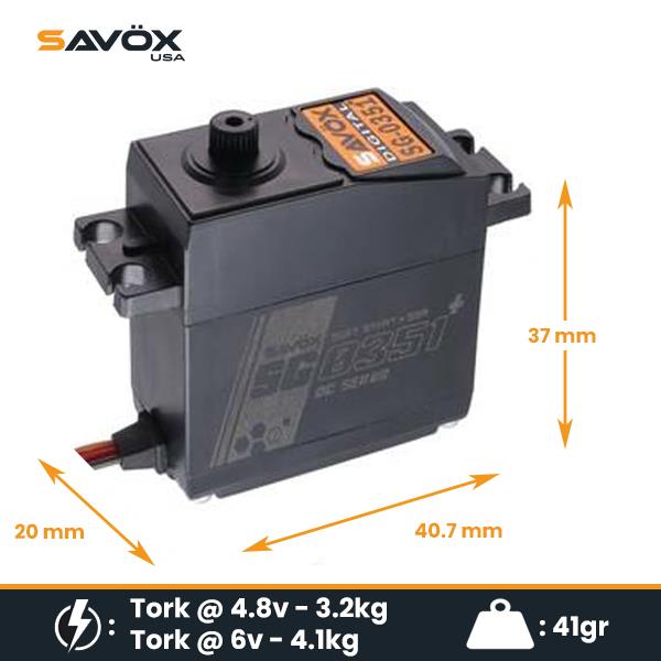 Savox SG0351P Digital Servo DC Motor With Soft Start High Torque